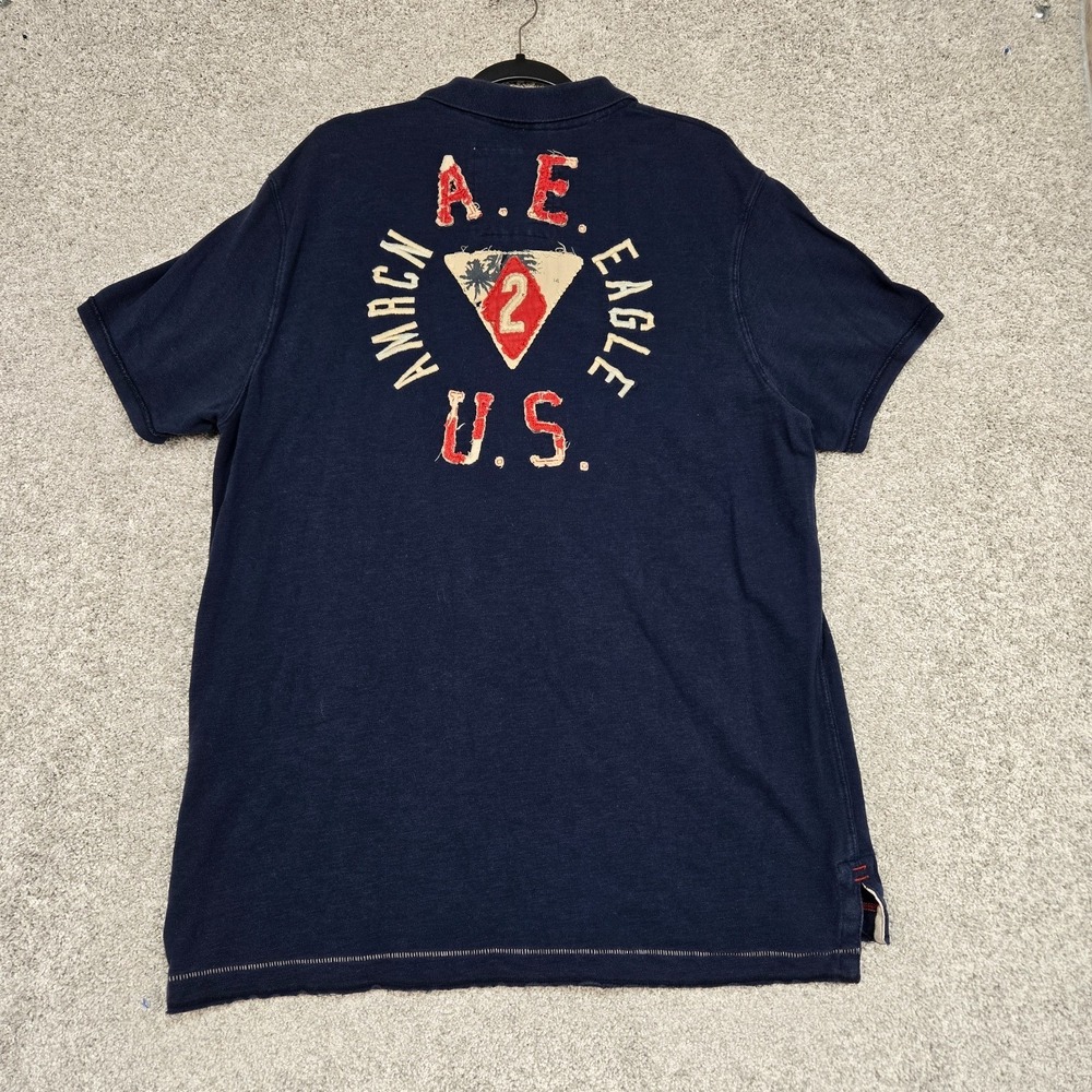 American Eagle Outfitters Polo Shirt‎ Mens 2XL Vintage fit embroidered rugby